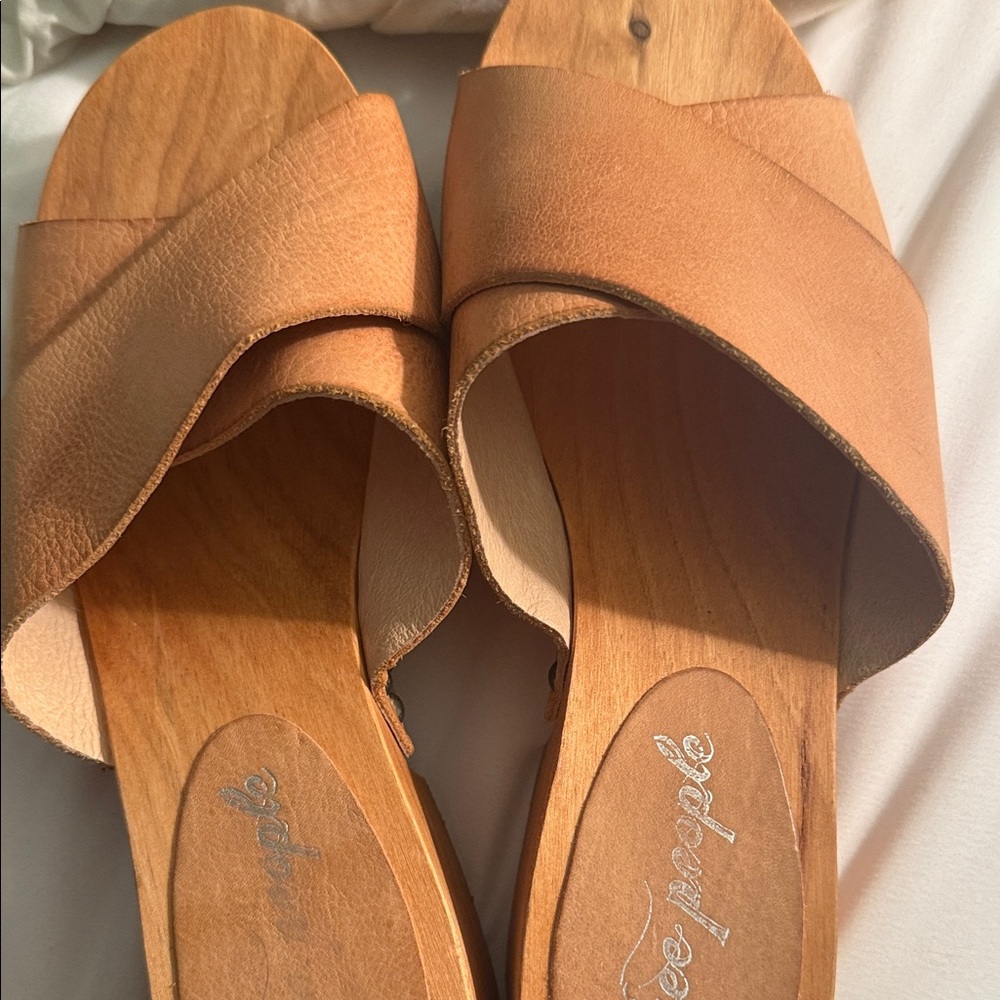 Free People Light Brown Leather Sandals